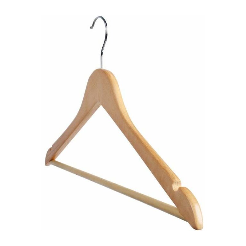 Jago® Cintres en Bois - Lot de 50, Crochet Pivotant à 360°, Longueur 44,5  cm, avec Barre Antiglisse et Encoches, Noir - Porte