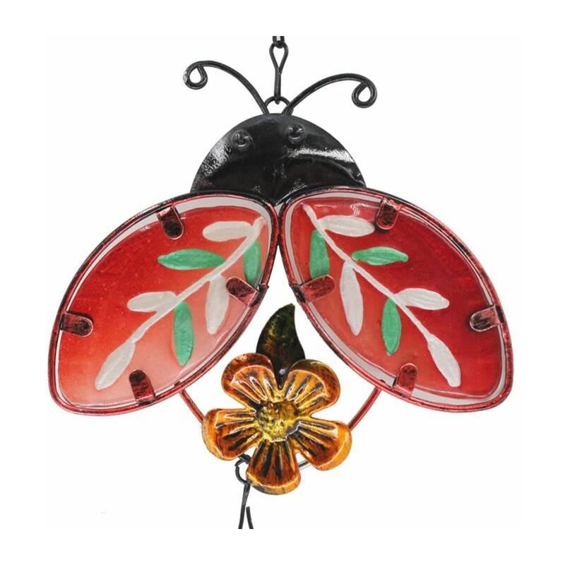 Moulin à vent en verre avec motif papillon, cloche de jardin, hauteur 17  cmExtérieur