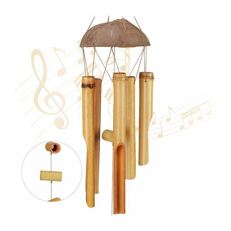 Carillon à vent en bambou - Jeu sonore extérieur - Carillon suspendu pour  balcon et