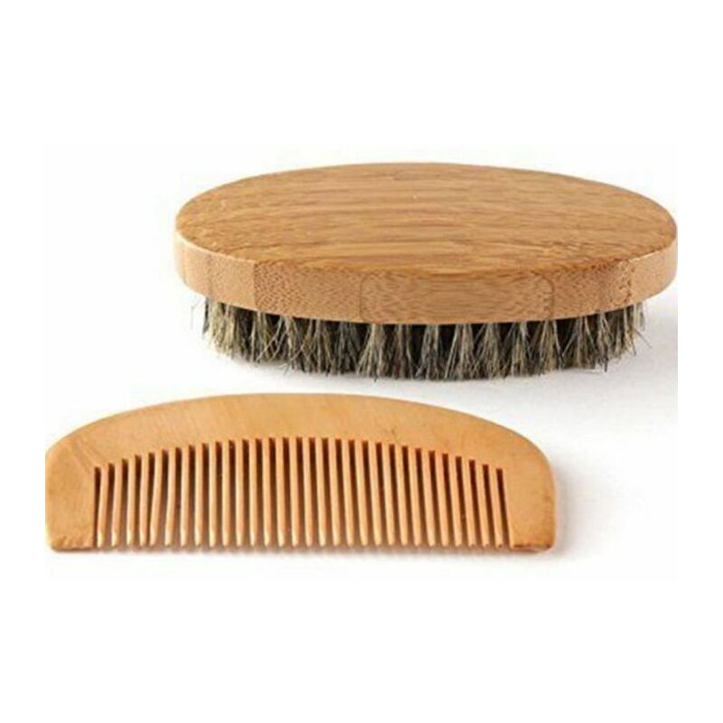 Brosse à barbe 3 PCS Manche En Bois Sanglier Nettoyage