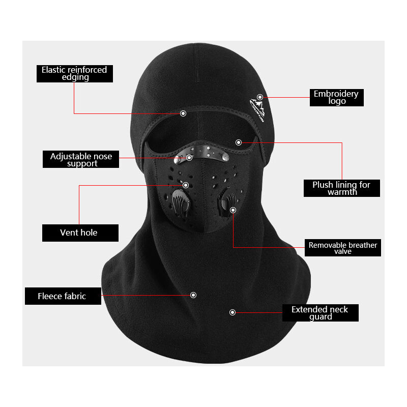 Hiver moto cagoule masque complet polaire coupe-vent cyclisme Motocross  visage bouclier chapeau cou plus chaud casque ski masque facial pratique