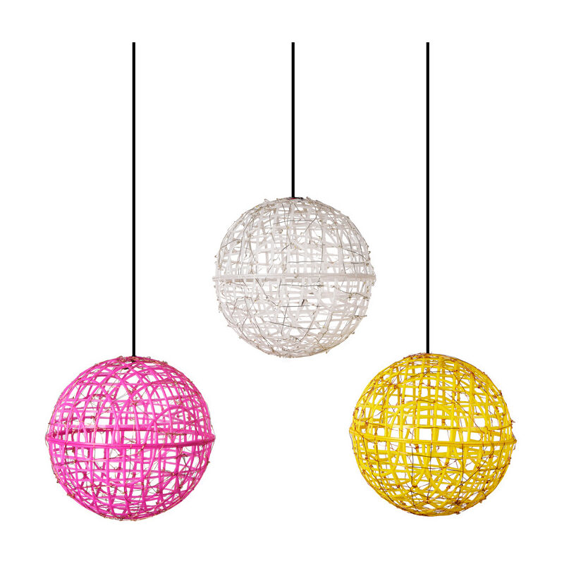 Design moderne boule fil suspendu luminaire jardin suspendu pendentif Led  boule lampe cour lumières décoratives 20CM