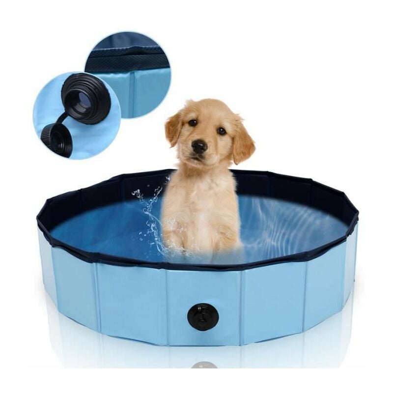 Chien Piscine Pataugeoire pour animaux de compagnie Grande baignoire  pliable pour chien