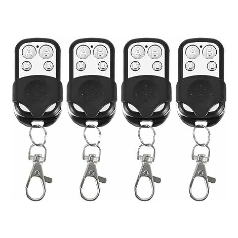 Télécommande porte-clés, 4 pièces universel clonage télécommande sans fil  porte-clés pour porte de garage de voiture 433 mhz