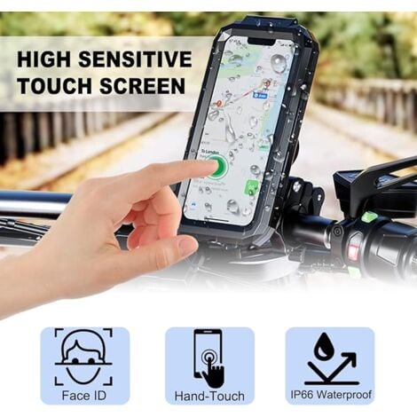Support Telephone Velo Moto Etanche, Universel Ecran Tactile Support  Smartphone Vélo 360°Rotation Anti-Vibrations