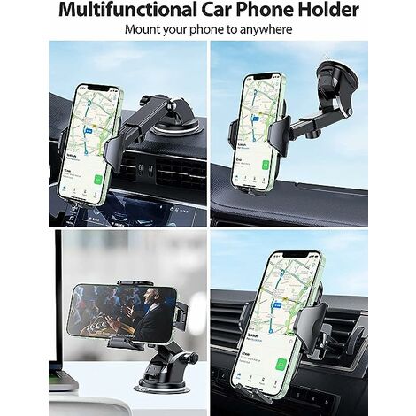 3 en 1 Support Téléphone Voiture Rotation à 360° Universel Support