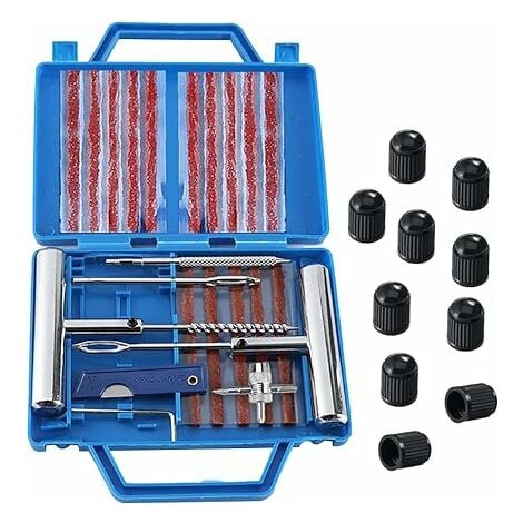 kit de reparation avec mèches pour pneu tubeless voiture moto crevaison -  Kit de réparation + Recharge