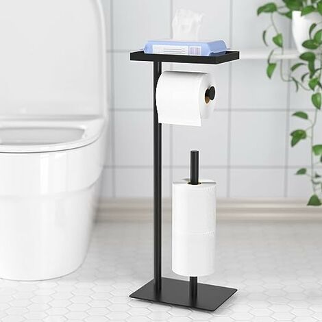 DanDiBo Porte-papier toilette en bois noir Mouton Porte-rouleau WC  Dérouleur de papier toilette sur