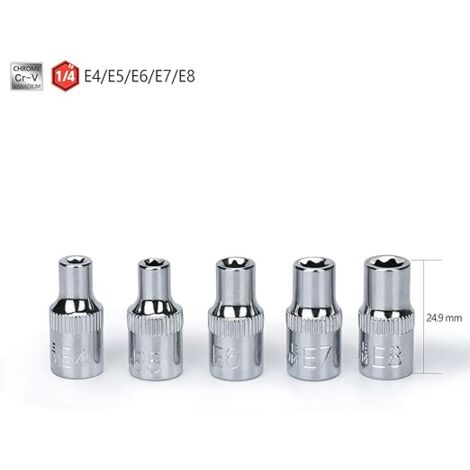 Coffret De 14 Douilles étoiles E-Torx Femelles - Neuf, En Métal, Taille Unique