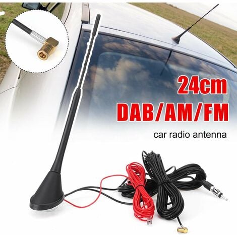 Antenne radio FM AM de voiture, antenne de voiture à gain élevé 87,5 à 108  MHz 7 dB en caoutchouc souple universelle de remplacement pour véhicule de  voiture : : Électronique