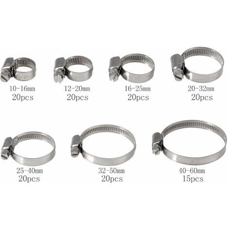Colliers De Serrage En Acier Inoxydable - Lot De 8 Pièces - Attaches Réglables Pour Tuyaux Et Câbles