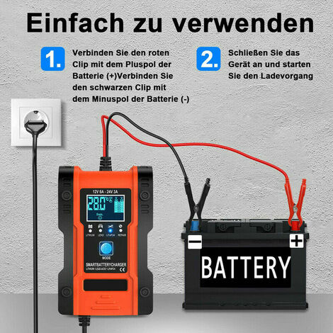 Chargeur de batterie voiture - Aide au démarrage - 12/24 V - 20/30