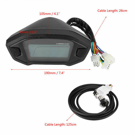 Compteur de vitesse moto universel tachymètre coloré LCD -TIP