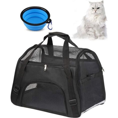 Sac de Transport Chat Chien Extensible Des Deux Côtés coleur de Gris  40x30x27 cm Voyager facile à transporter