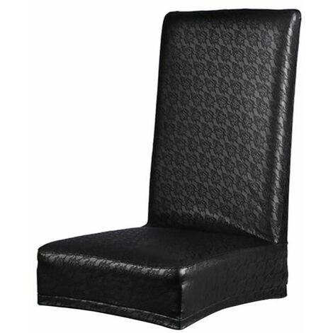 Pu Cuir Salle à manger Chaise Housses de siège Amovible, Anti-poussière  Chaise Housse Chaise Siège Coussin Protecteur pour Salle à Manger - Noir