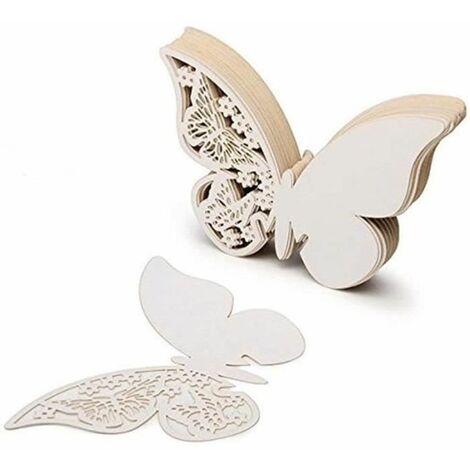 Lot de 50 papillons 3D cristal carte place carte évider papillon