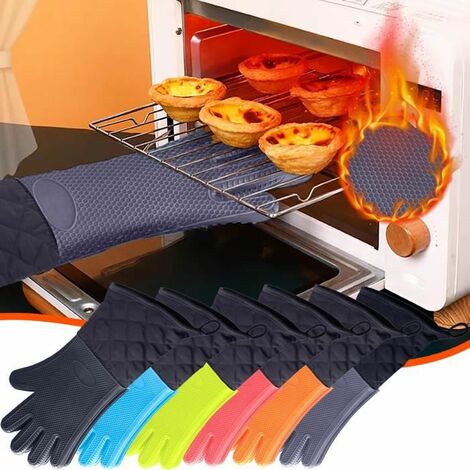 Gants de cuisine en silicone four à micro-ondes gant antidérapant gants de  maison en silicone résistant à la chaleur cuisson cuisson porte-gants de