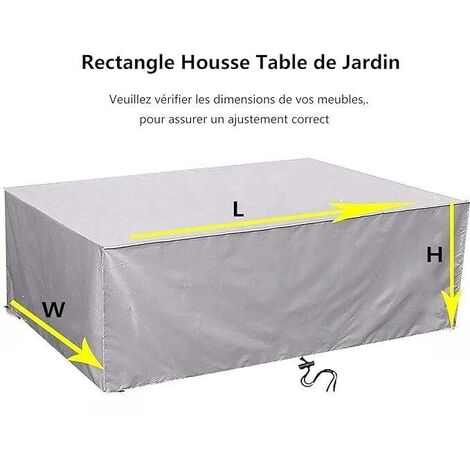 Housse Salon de Jardin 86x86x36cm Protection Bache Table de Jardin Mobilier  Extérieur Imperméable Coupe-Vent Anti