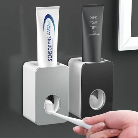Distributeur automatique de dentifrice mural porte-brosse à dents ensemble  d'accessoires de salle de bain