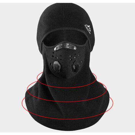 Hiver moto cagoule masque complet polaire coupe-vent cyclisme Motocross  visage bouclier chapeau cou plus chaud