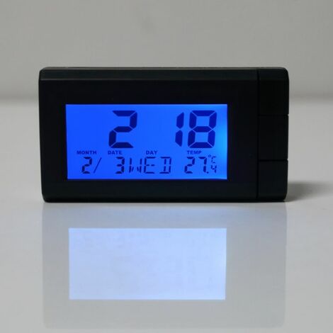 2en1 Voiture Numérique LCD Température Thermomètre Horloge Auto  Rétro-Éclairage - Équipement auto