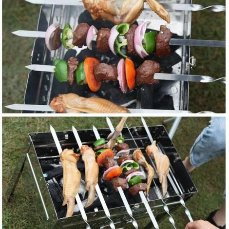 Fourchette de gril de barbecue manche en bois fourchette à viande de