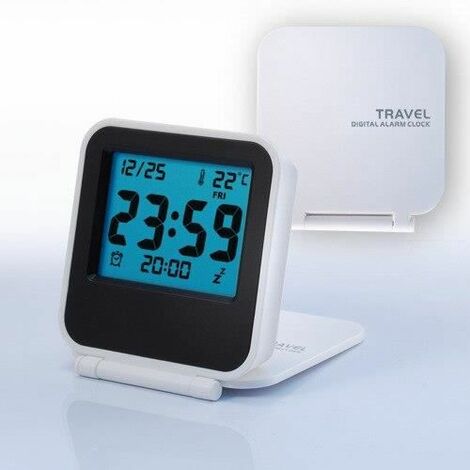 Horloge,Mini bascule voyage horloge électronique thermomètre