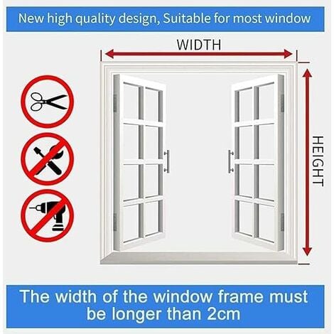 Moustiquaire Fenetre 110x140cm Fermeture Automatique Aimant Magnétique  Moustiquaire Anti Insecte Pliable pour la Fenêtre, Noir