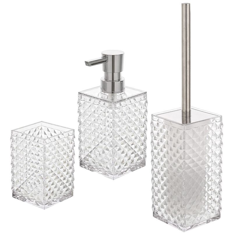 Set 4 accessori bagno appoggio in resina turchese trasparente - Flou di Gedy