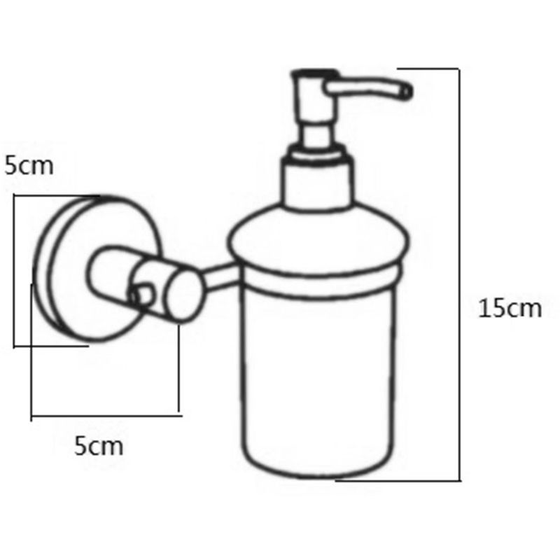 Dispenser sapone a muro in acciaio cromato e vetro satinato