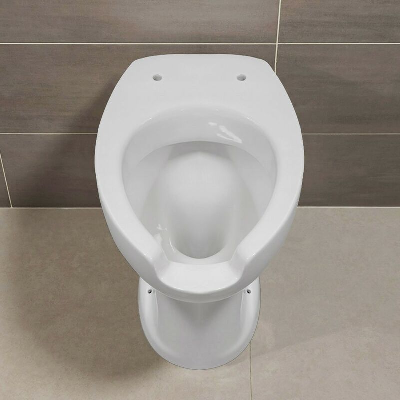 WC sospeso per disabili con apertura frontale in ceramica bianca