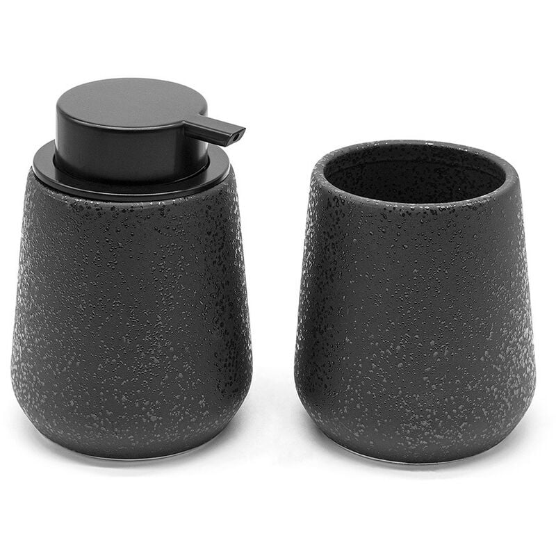 Set accessori bagno ceramica nero LANCO 