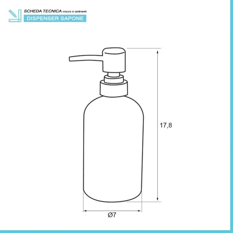 Dispenser Di Sapone In Vetro Con Pompa – 400 Ml, Ricaricabile, Base Antiscivolo, Per Bagno E Cucina
