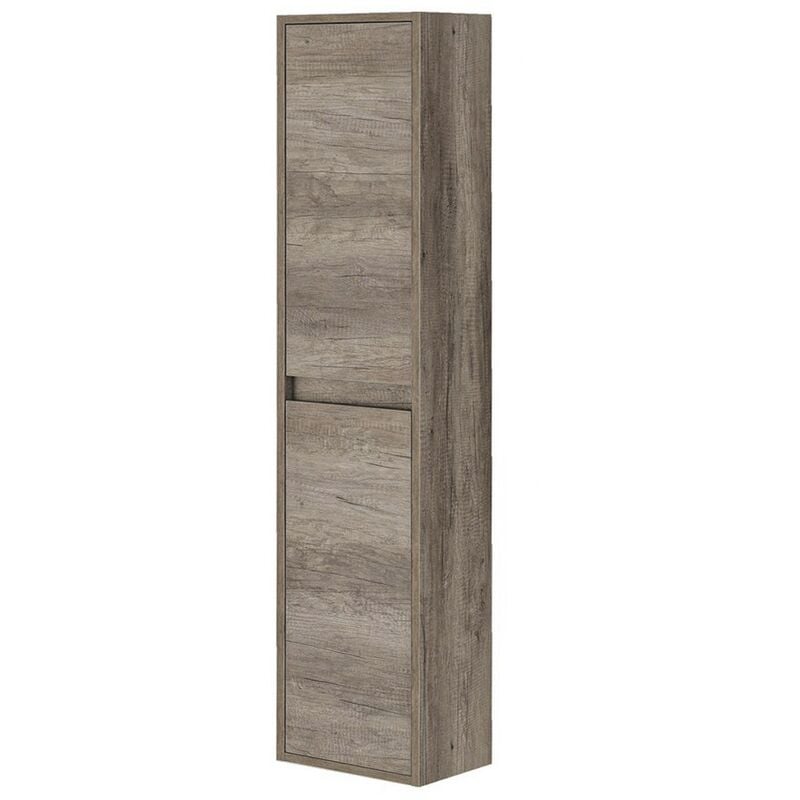 Colonna bagno sospesa H. 140 cm 2 ante serie Oasi rovere in kit di montaggio