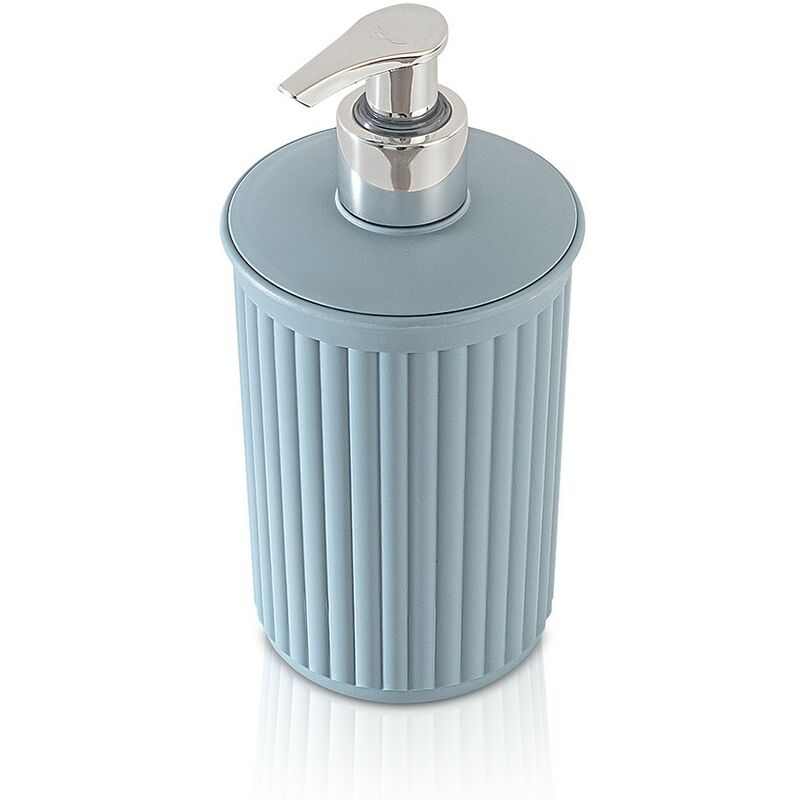 Set 2 pezzi Dispenser e Porta spazzolino in plastica Azzurro Jinko