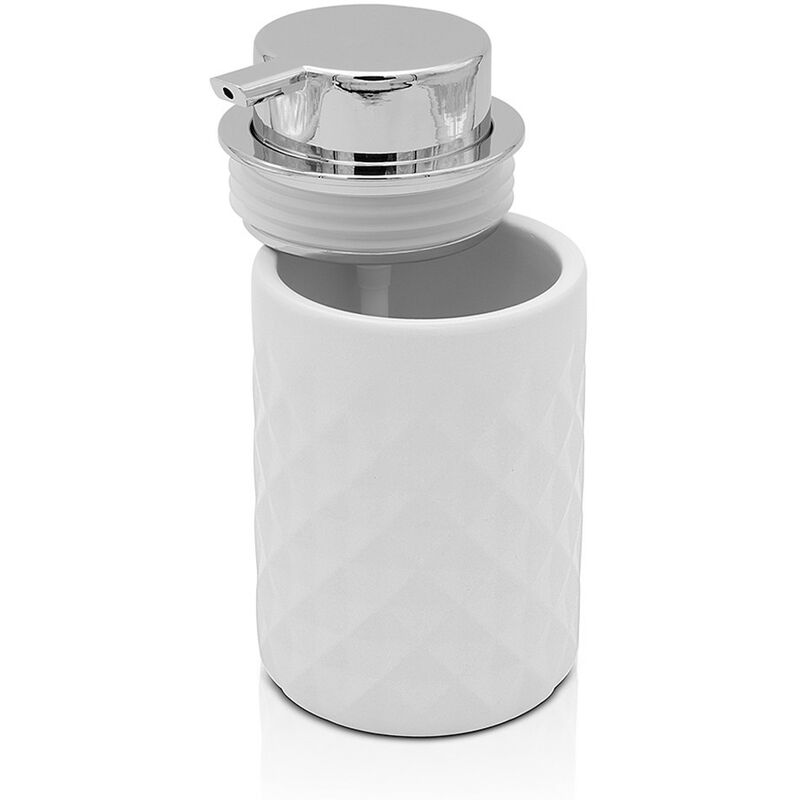 Set accessori bagno bianco da appoggio dispenser e portaspazzolini in  ceramica Cristal