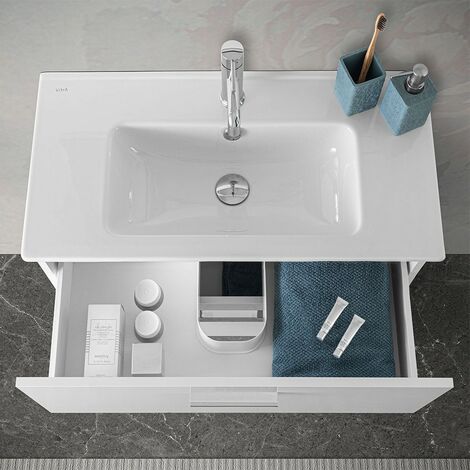 Mobile bagno sospeso MIAMI 60 cm Bianco Lucido con lavabo