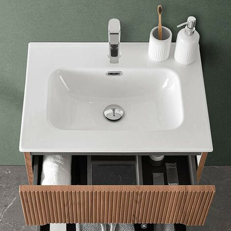 Lavabo da incasso 60x46 cm in ceramica bianco lucido