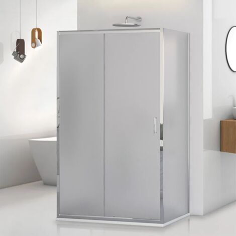 Box doccia 3 lati 80x110x80 con porta scorrevole e vetro stampato Tay (1/5)
