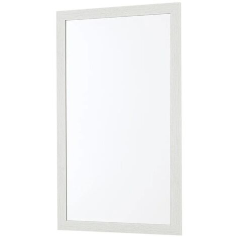 Specchio bagno 67x87 cornice bianco effetto legno reversibile Wood