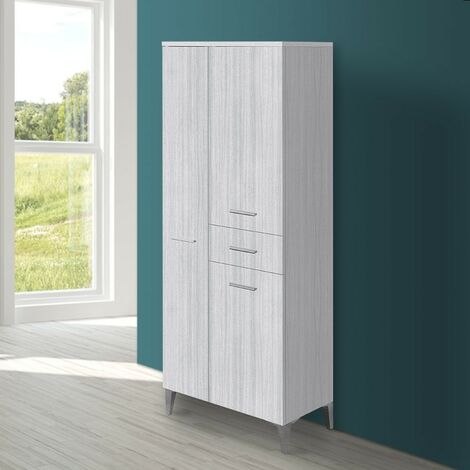 Colonna bagno d'appoggio 60x150 cm grigio con ante e cassetto Desya