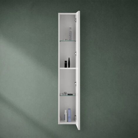 Pensile Bagno Sospeso 150cm Bianco - 5 Ripiani In Legno Nobilitato Anti-graffio