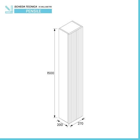 Pensile bagno sospeso cannettato H 150 cm verde Bali