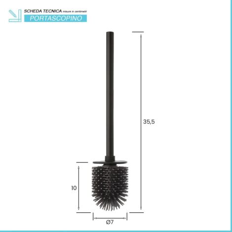 ciuffo per scopino del wc di ricambio per bagno lungo 24 cm in plastica