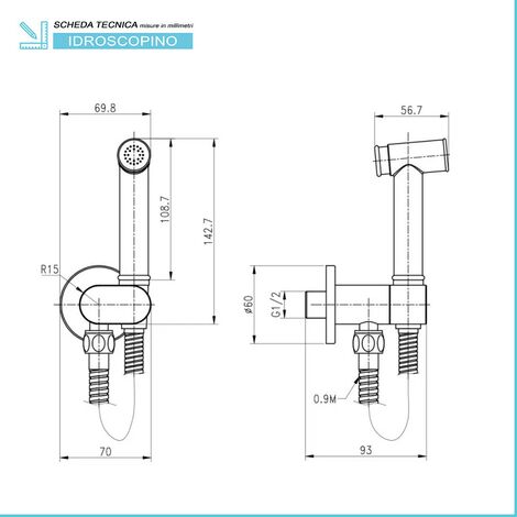 Hansgrohe WallStoris - Scopino WC con supporto, nero opaco 27927670