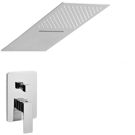 Set doccia incasso Kubo con soffione a muro 25x52 slim con cascata