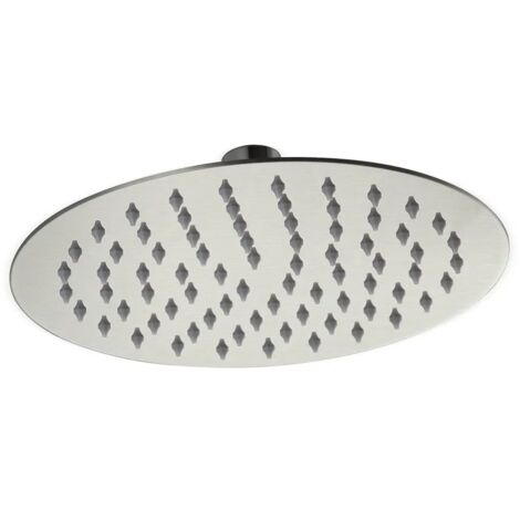 Soffione doccia satinato 30 cm in acciaio inox con supporto orientabile