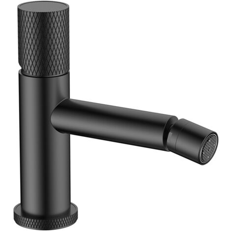 Miscelatore bidet nero opaco con leva zigrinata in acciaio inox Gemini