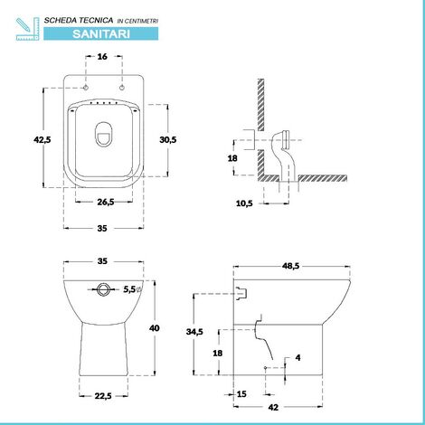 Wc e bidet filomuro salvaspazio Rimless e sedile originale soft close Ginevra