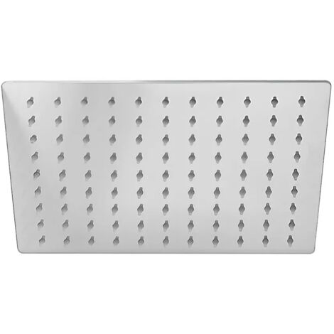 Soffione doccia rettangolare 30x20 cm cromato lucido in acciaio inox
